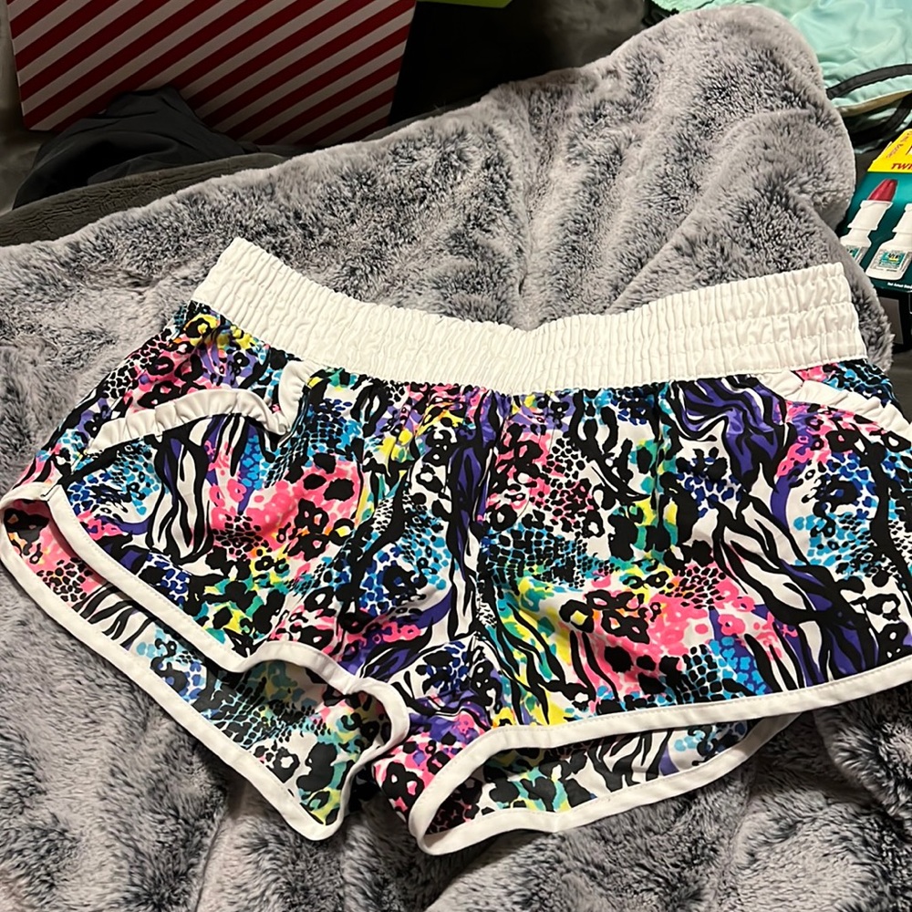Multicolored swim coverup shorts/active wear